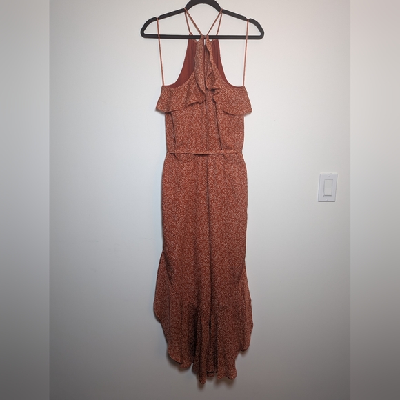 Joie Jael 100% Silk Cinnamon Red Floral Jumpsuit Romper Size M - Picture 5 of 7